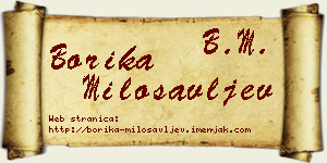 Borika Milosavljev vizit kartica